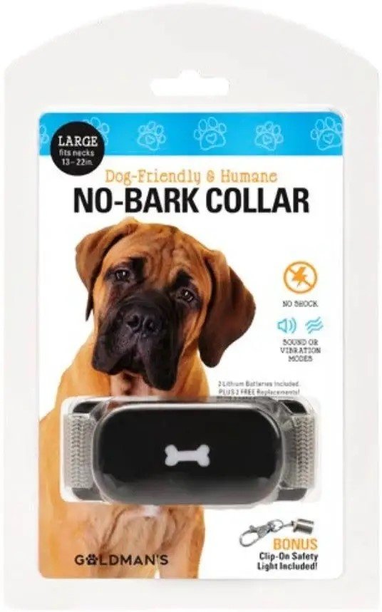 Image showcasing Goldman's No-Bark Training Dog Collar Friendly and Humane - Large