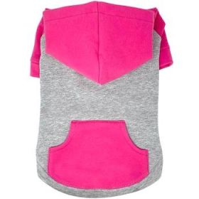 New Color-Block Flex Fit Hoodie - Pink on Gray (Option: 3X-Large)