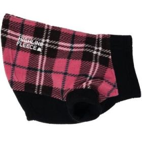 New Highline Fleece Dog Coat - Pink and Black Plaid (Option: Size 22)
